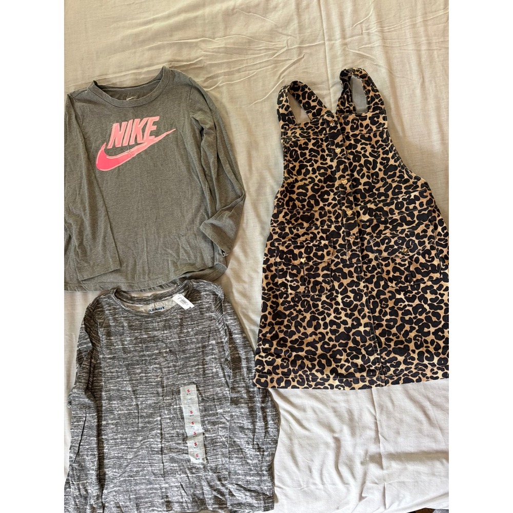 Girls Size 6 Bundle Rachel Zoe Leopard Jumper Old Navy NWT Nike Long Sleeve Tees